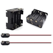 2Set 8X 1.5V AA Battery Holder and I Type Snap Connector Kit 12 Volt Thicken ...