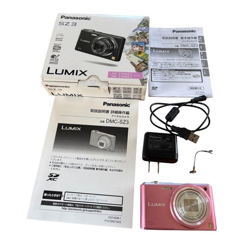 Panasonic DMC-SZ3 Pink Compact Digital Camera with 10x Zoom Accessories