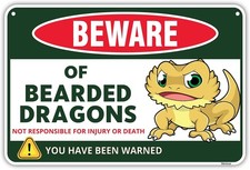 Venicor Bearded Dragon Tin Metal Signs Home D cor 8x12 Aluminum Bearded Dragon T