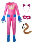 Cute Super Cat Costume Set for Girls – 5 Pcs with Mask, Headband Tail