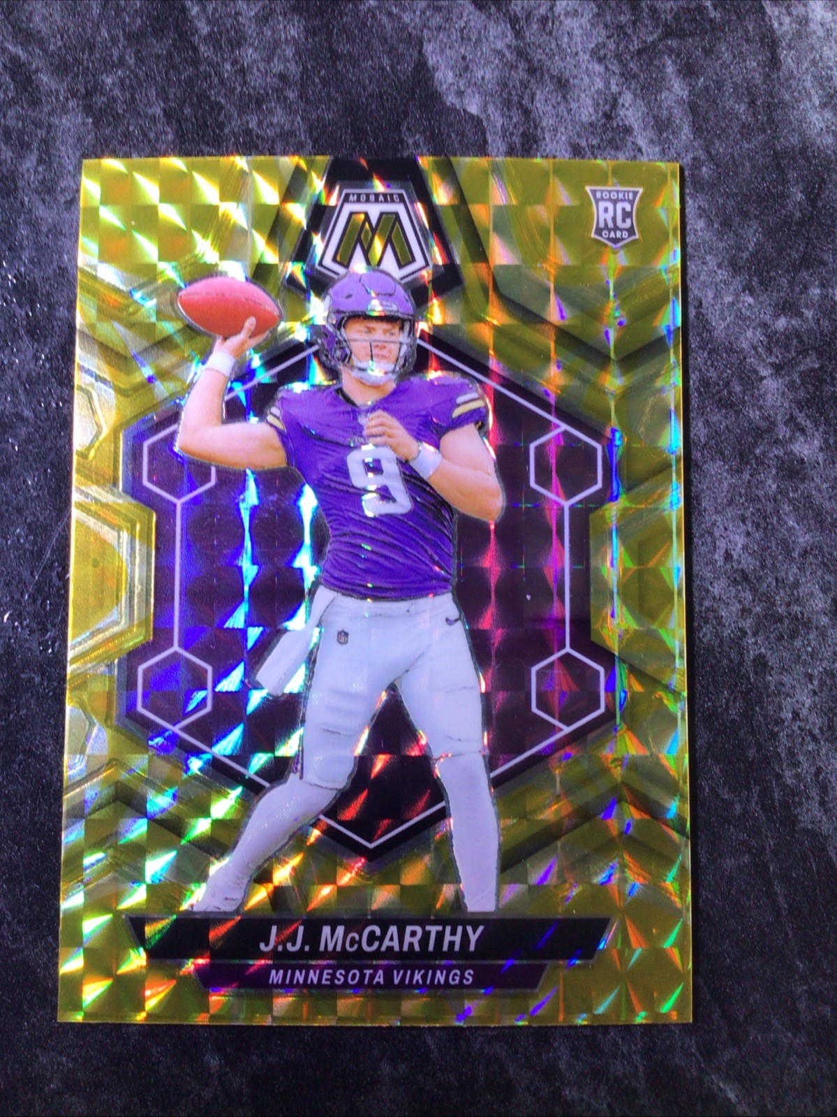J.J. McCarthy 2024 Panini Mosaic #310 Mosaic Reactive Yellow