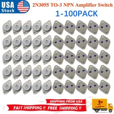 Lots 2N3055 TO-3 NPN Amplifier Switch Transistor Audio Power Metal Case 15A/60V