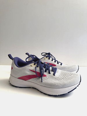 Brooks Revel 5 1203611B193 White Purple Pink  Running Shoes Sneakers Women's 8