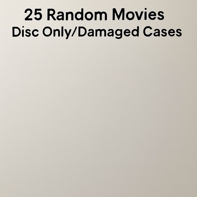 25 Random DVD or Blu-ray Movies - Disc Only or Damaged Cases - Great Deal!