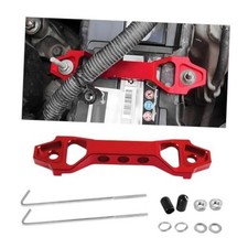 Battery Hold Down Set, Aluminum Battery Holder Kit with 2 J Bolts 4 Nuts Red