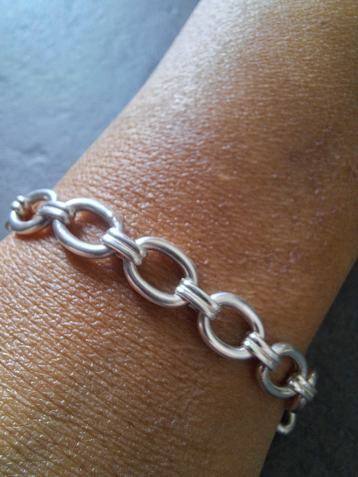 solid silver bracelet, oval mesh - image 2