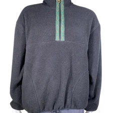 Vintage 1960s Woolrich Navy 1/4 Zip Pullover Fleece Jacket Outdoorswear Sz XL