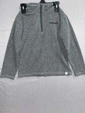 Avalanche Fleece Jacket Boys M 5-6 Heather Gray Logo Mock Neck Quarter Zip