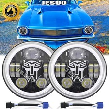 2x 7" Inch Halo LED Headlights w/ Turn Signal Light For Ford Maverick 1972-1977