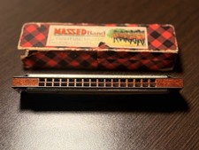 Vintage Franz E. Glass Diatonic Harmonica Saxony Germany Original Box