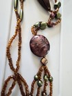 Vintage Beaded Necklace w Dangle Bead Tassel Pendant — photo 6