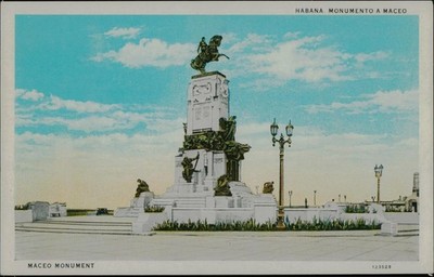 Maceo Monument Habana Cuba Postcard Republica de Cuba Tarjeta Postal Litho No.52
