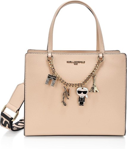 KARL LAGERFELD Women's Maybelle Satchel With Charms - Shell - *NEW WITH TAGS*
