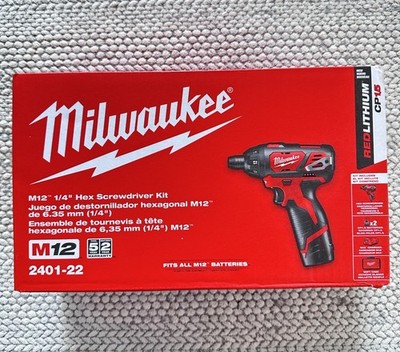 Milwaukee M12 12-Volt Lithium-Ion 1/4 in. 2401-22 Hex Cordless Screwdriver -