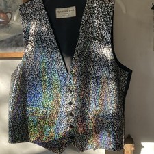 Malcolm Hall unworn Adjustable Waistcoat mirror fabric Cabaret Showbiz Medium 42