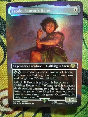 BORDERLESS FOIL Frodo, Sauron's Bane - LTR - NM - MTG - Magic: The Gathering