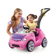 Step2 Whisper Ride II Pink Kids Push Car and Ride On Toy for Toddlers with Easy