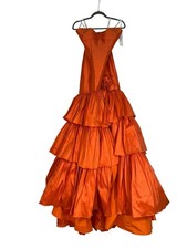 jovani prom dress Size 4 Orange Sample One Of A Kind Tiered Slit NWT NEW