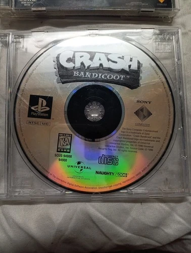 Crash Bandicoot Lot Of 3 (PS1) Bandicoot 1, 2, &  Warped.  1996,97,98