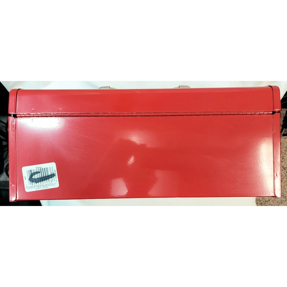 Stack-On New Classic RED Steel 16" Tool Box with Folding Lockable Handle & Tray - Image 4 of 4