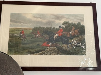 Großer englischer Jagdstich  Full Cry  | gerahmt | Hunting Scene