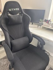 SITMOD P15 Black Nylon Office Gaming Chair with Reclining High Back and Footrest