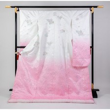 Japanese Shiromuku Wedding Kimono White Uchikake Peony Made in Japan