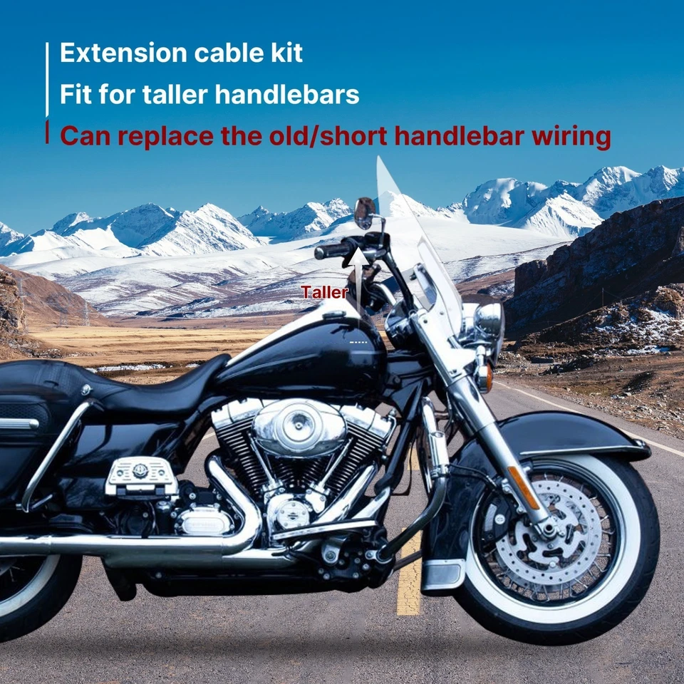 2008-2013 Road Glide Road King Clutch Cable Brake Line for Harley No ABS 16" Bar - Image 3 of 4