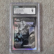 Topps 2024 Chrome Ben Sinnott #262 Rookie Negative Refractor CGC 9 Washington