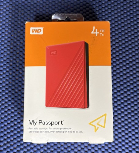 WD My Passport 4 TB Portable External HDD WDBPKJ0040BRDWESN NEW! SEALED!