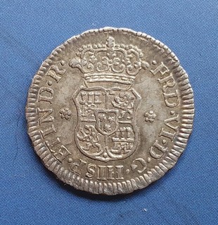 Mexico Spanish Silver Half Real 1/2 Real. 1759