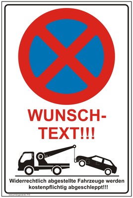Parkverbot Schild Individuell Gestalten – Alu-Verbund Oder Kunststoff In Verschiedenen Größen (DIN A5 Bis A1)