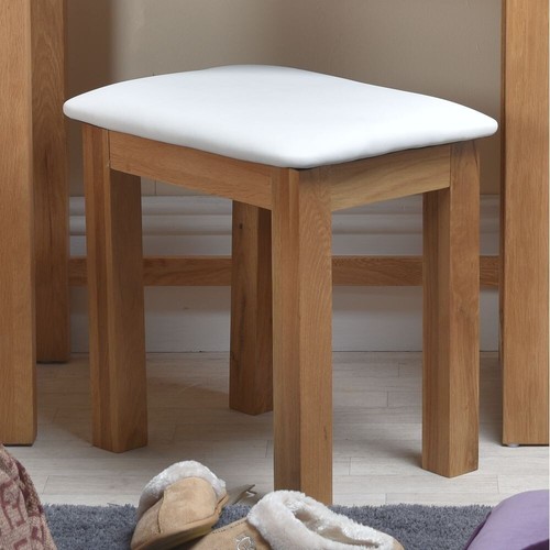 Dressing Table With Stool, Mirror Solid Oak Bedroom Furniture Set - Crescent Oak - Picture 5 of 8