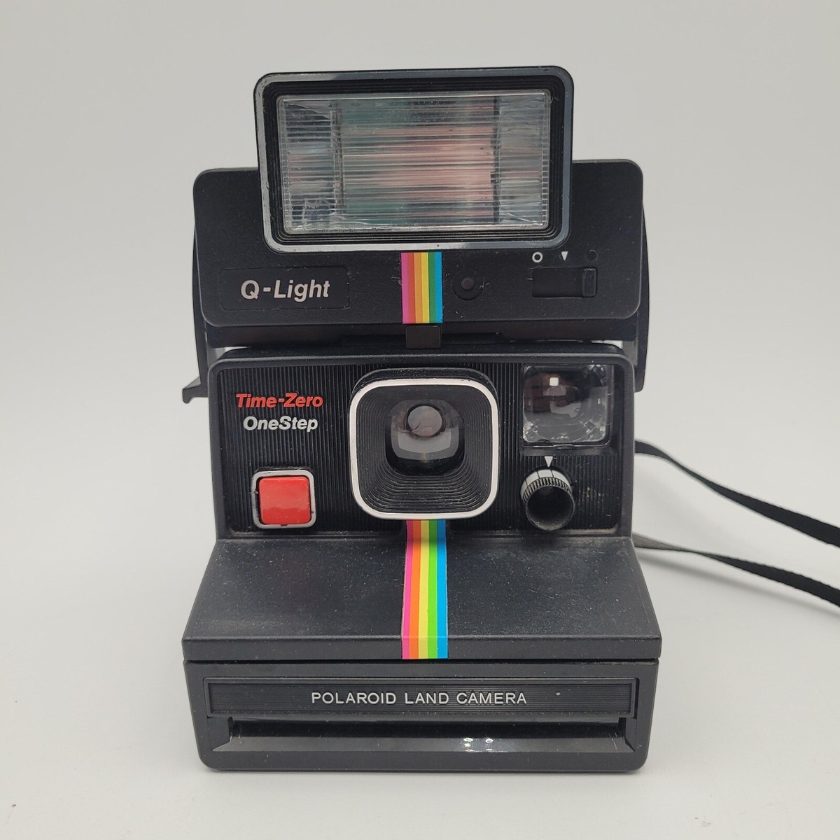 Vintage Polaroid OneStep Time-Zero Rainbow Stripe Camera with Q