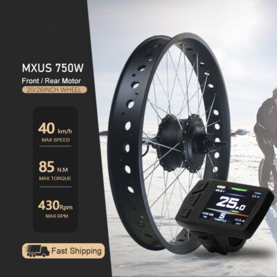 48V 750W 20/24/26x4.0'' Snow Electric Bike Fat Front/Rear Motor Conversion Kit