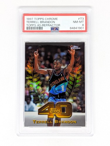 1997-98 Topps Chrome Topps 40 Refractor #T3 Terrell Brandon PSA 8 Cavaliers