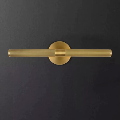 Hard-wired Knurled Picture Light, 19in Brass Picture Light for Wall, Dimmable...