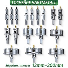 Lochsäge Hartmetall HM Bohrkrone Kreisschneider für Edelstahl 12-200 mm Bohrer