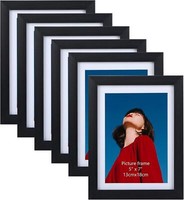 Bilderrahmen 13X18 Schwarz 6Er-Set Bilder Passepartout Tisch Wand