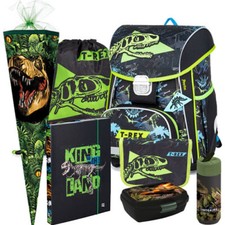  Dinosaurier Dino T-REX Ranzen Schulranzen Tornister Set mit Schultüte Heftbox