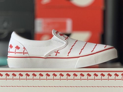 NEW IN N OUT BURGER SLIP ONS MEN’S SIZE 9 DRINK CUP PALM TREE SLIDES LIMITED ED - Picture 7 of 12