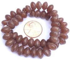25 Fine Vintage Molded Brown Czech Bohemian Glass Smooth Rondelle Beads