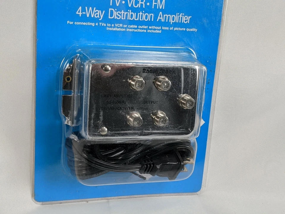 NEW RADIO SHACK, 4-WAY AMPLIFIER, # 15-1119, 50-400MHz, VCR/VHF/CATV/FM, ARCHER - Image 2 of 3