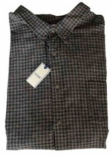 NWT Dillard  s Rowm 2XT Long Sleeve Cotton Button Up Shirt Blue Brown Check 59