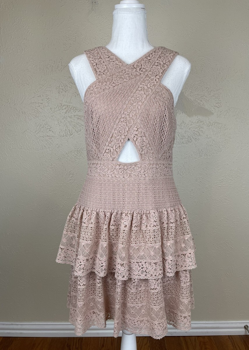 sachin and babi light blue dress BCBGMAXAZRIA Back Bow Mini Dress in Pink