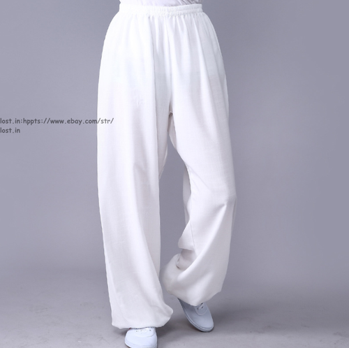 Pantalones de Kung Fu Tai Chi unisex para adultos Pantalones de artes marciales Algodón Lino Uniformes - Imagen 5 de 30