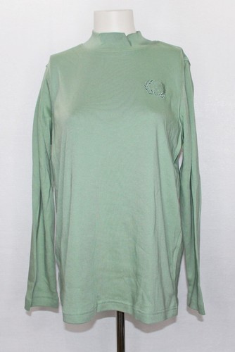 BLAIR Essential L/S Mock Turtleneck Top, Women's Size M, Sage Green, NEW!!