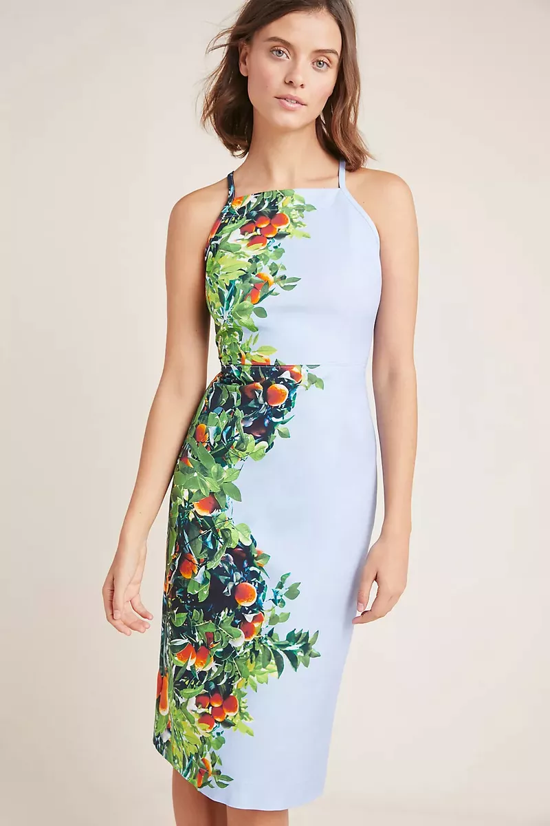 Anthropologie maeve orange clearance dress