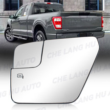 Heated Mirror Glass W/ Plate Left Driver Side For Ford F150 2021-2025