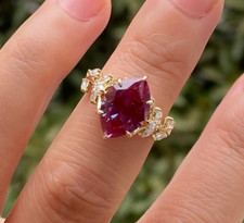 Rare Pear-Cut Alexandrite Ring 925 Sterling silver Accent Color Change Gem